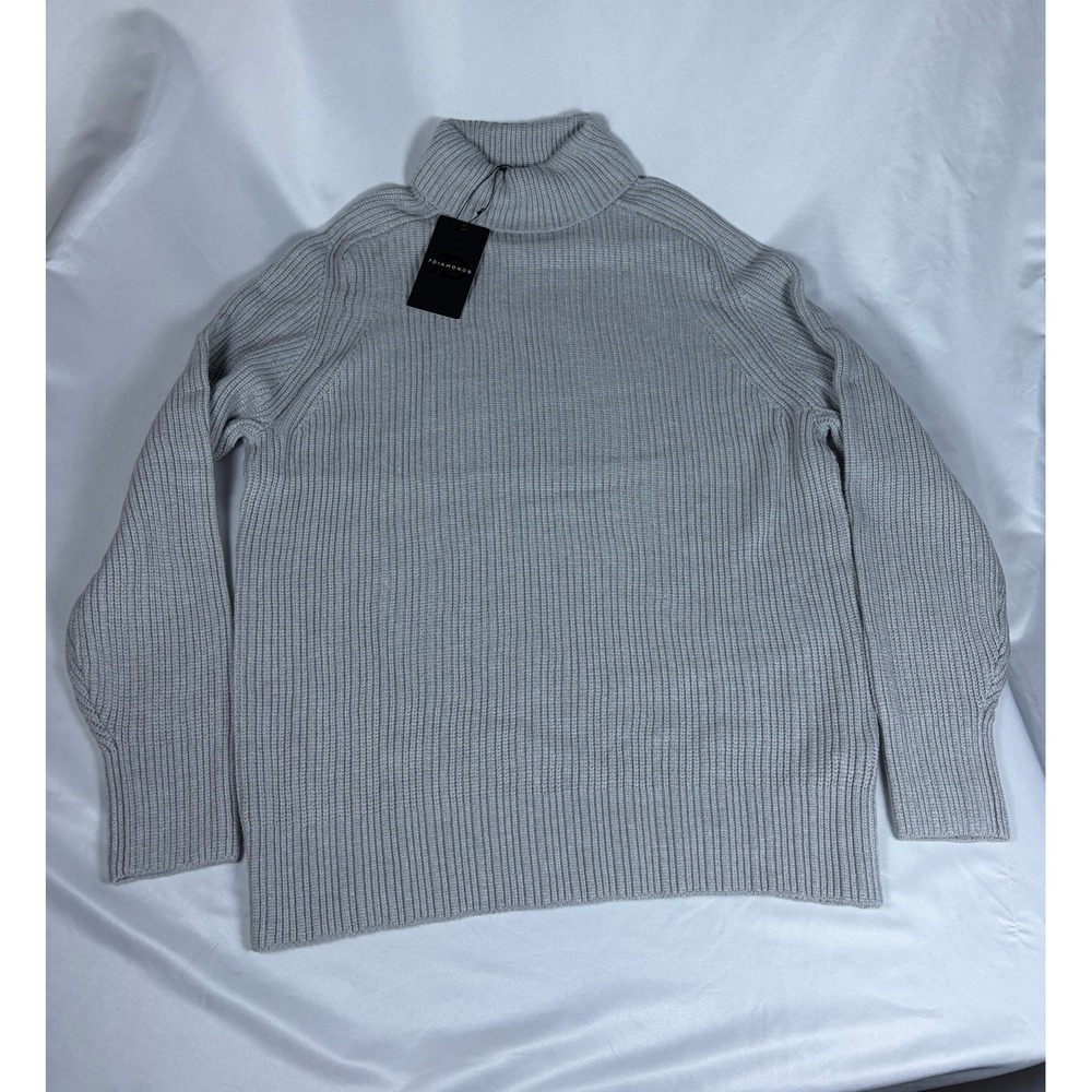 7 Diamonds Twin City Ribbed Turtleneck Sweater Grey SWM-8698 XL New - Picture 2 of 7